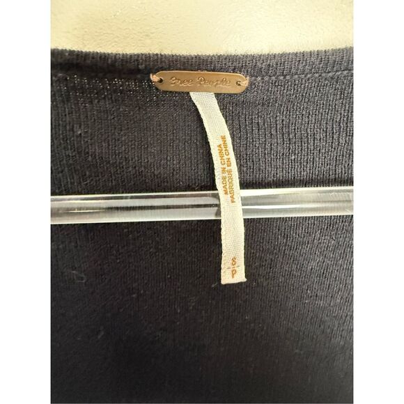 Free People Tribal Pattern Long Sleeve Cross front Indie Y2K Deep Vneck Thermal - Picture 2 of 3